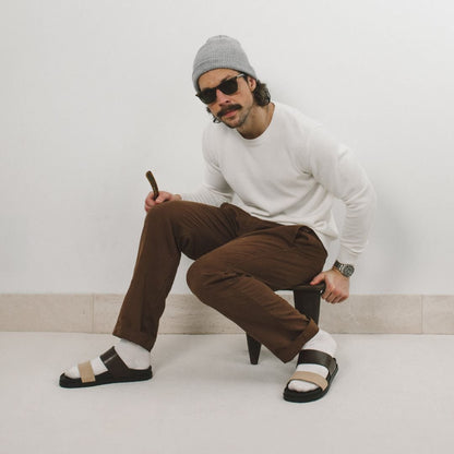 Men's Brown And Tan Cinturini Sandal Men's Footwear by Del Toro Shoes – Don't Panic Shoes