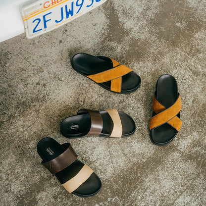 Men's Brown And Tan Cinturini Sandal Men's Footwear by Del Toro Shoes – Don't Panic Shoes