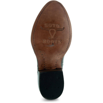 Men's Brown Ostrich Print Cowboy Boots (H7002) Cowboy Boots by Soto Boots – Don't Panic Shoes