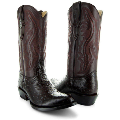 Men's Brown Ostrich Print Cowboy Boots (H7002) Cowboy Boots by Soto Boots – Don't Panic Shoes