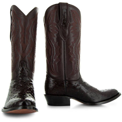 Men's Brown Ostrich Print Cowboy Boots (H7002) Cowboy Boots by Soto Boots – Don't Panic Shoes