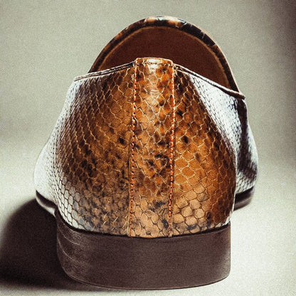 Men's Brown Snakeskin Milano Loafer Men's Footwear by Del Toro Shoes – Don't Panic Shoes
