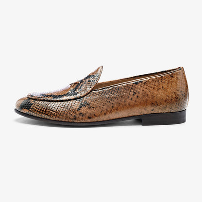 Men's Brown Snakeskin Milano Loafer Men's Footwear by Del Toro Shoes – Don't Panic Shoes