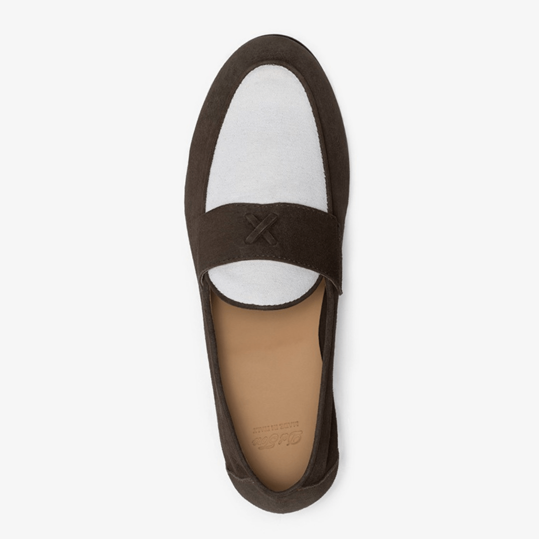 Men's Brown Suede And White Canvas Centesimo Men's Footwear by Del Toro Shoes – Don't Panic Shoes