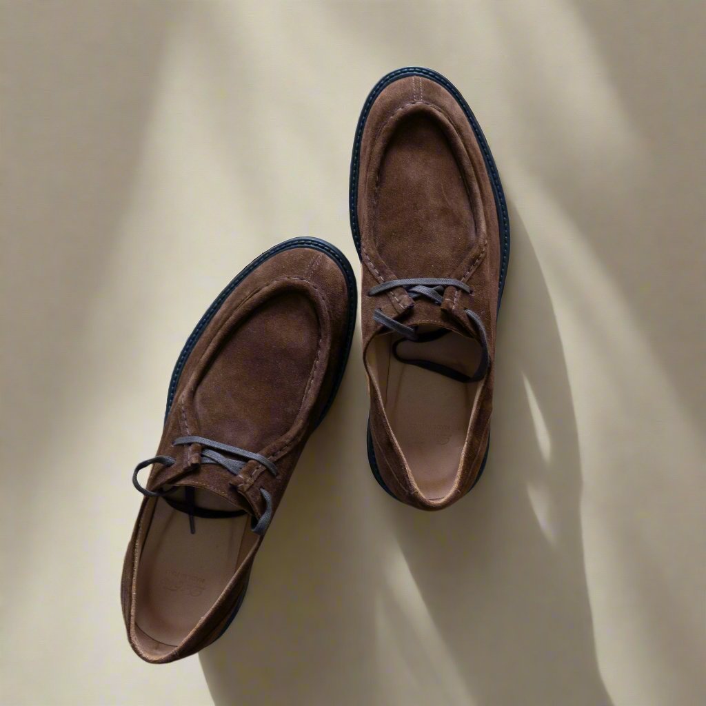 Men's Chestnut Suede Tuscan Moc Boot Men's Footwear by Del Toro Shoes – Don't Panic Shoes