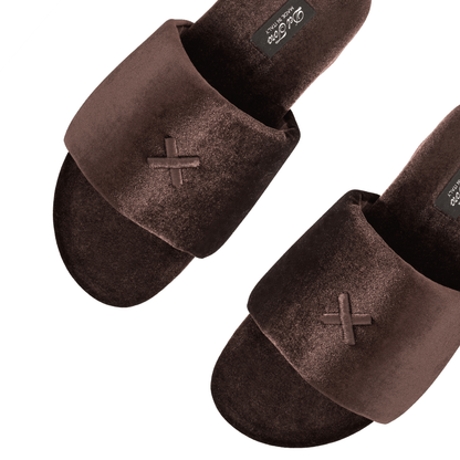 Men's Chocolate Brown Velvet House Slide Men's Footwear by Del Toro Shoes – Don't Panic Shoes