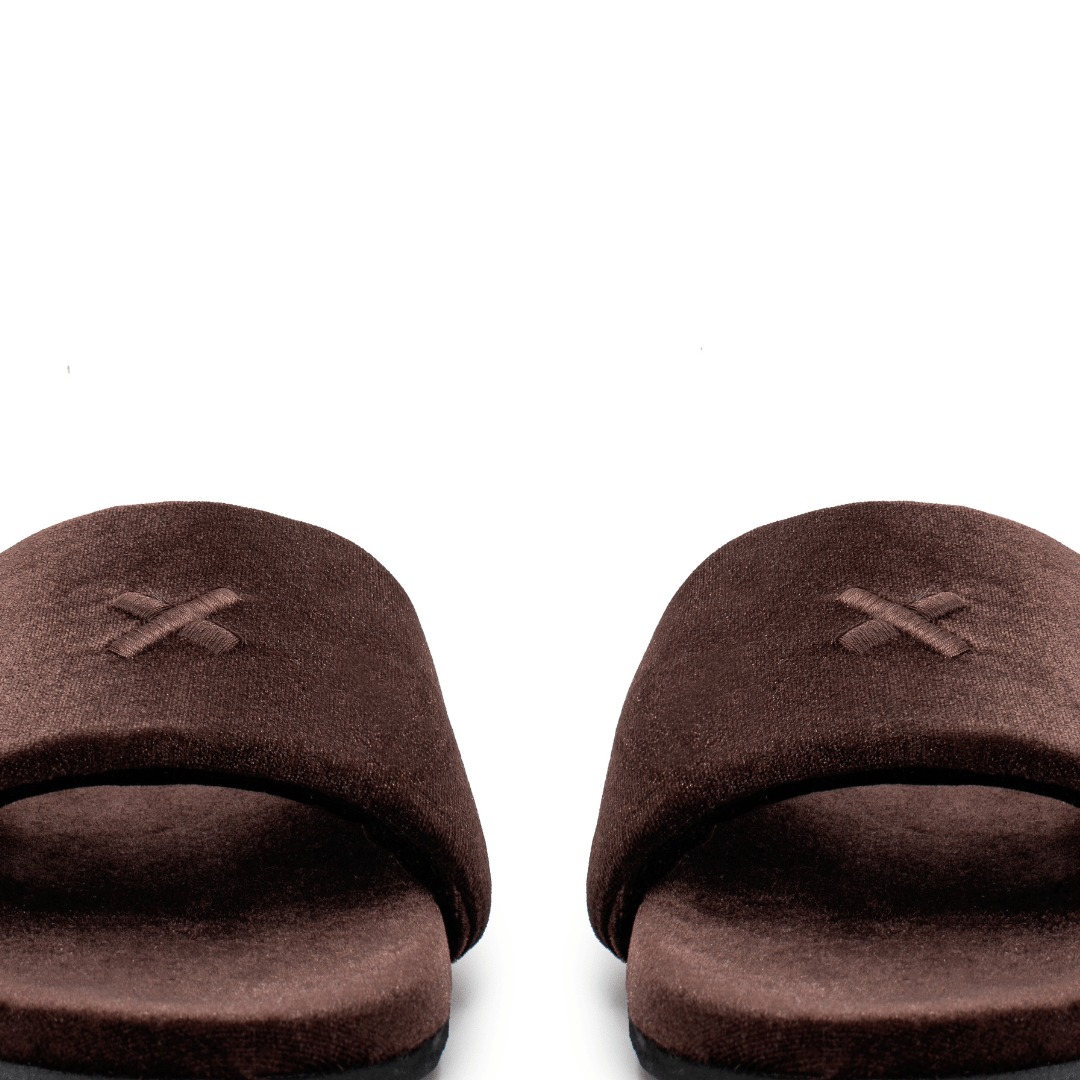 Men's Chocolate Brown Velvet House Slide Men's Footwear by Del Toro Shoes – Don't Panic Shoes