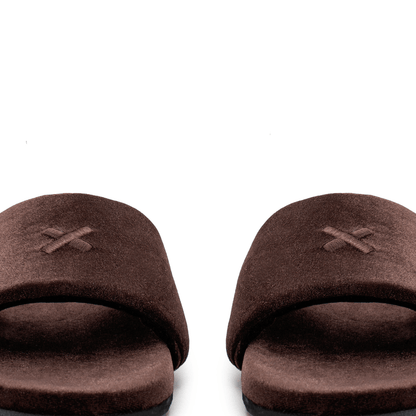 Men's Chocolate Brown Velvet House Slide Men's Footwear by Del Toro Shoes – Don't Panic Shoes