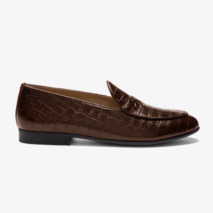 Men's Chocolate Full Croc Milano Loafer Men's Footwear by Del Toro Shoes – Don't Panic Shoes