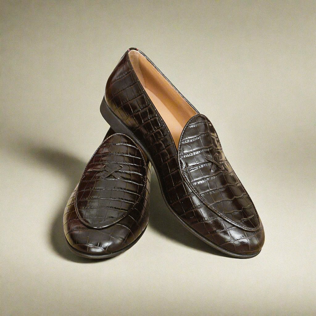 Men's Chocolate Full Croc Milano Loafer Men's Footwear by Del Toro Shoes – Don't Panic Shoes