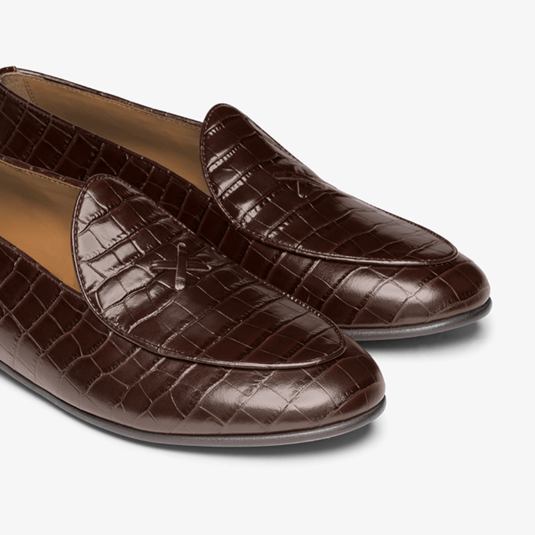 Men's Chocolate Full Croc Milano Loafer Men's Footwear by Del Toro Shoes – Don't Panic Shoes
