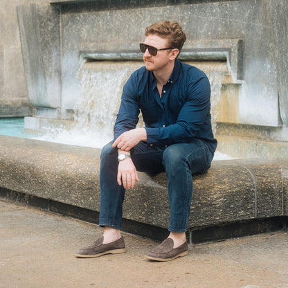 Men's Chocolate Suede Viaggio Loafer Men's Footwear by Del Toro Shoes – Don't Panic Shoes