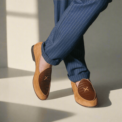 Men's Cognac Croc Milano Loafer Men's Footwear by Del Toro Shoes – Don't Panic Shoes