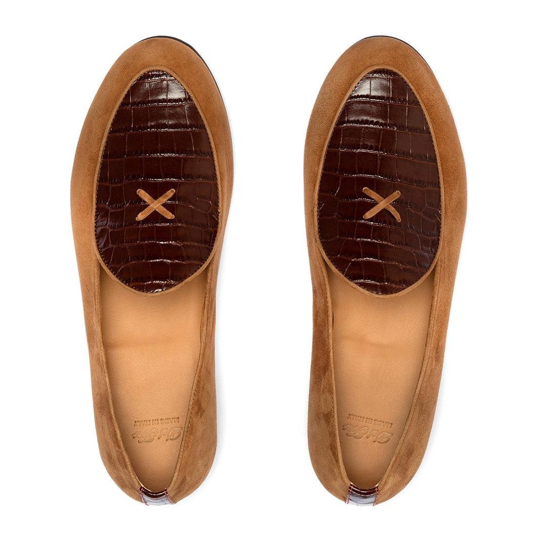 Men's Cognac Croc Milano Loafer Men's Footwear by Del Toro Shoes – Don't Panic Shoes