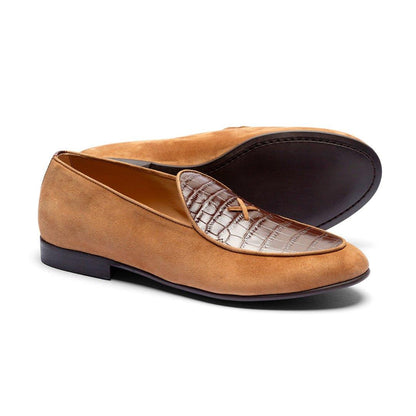 Men's Cognac Croc Milano Loafer Men's Footwear by Del Toro Shoes – Don't Panic Shoes