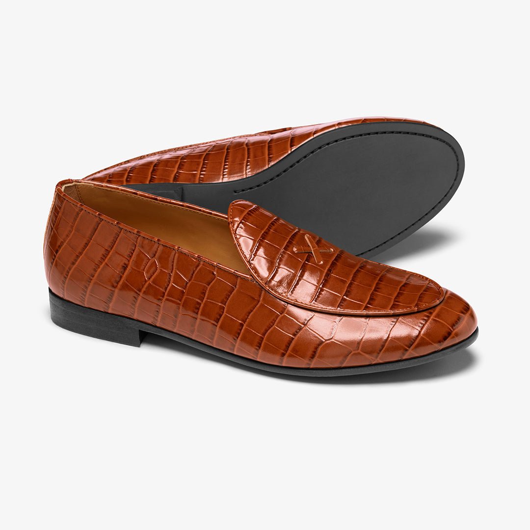 Men's Cognac Full Croc Milano Loafer Men's Footwear by Del Toro Shoes – Don't Panic Shoes