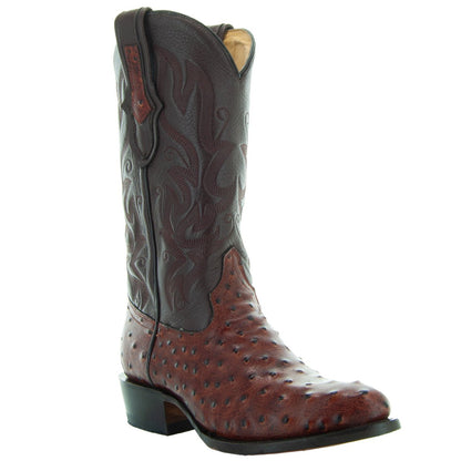 Men's Cognac Ostrich Print Cowboy Boots (H7002) Cowboy Boots by Soto Boots – Don't Panic Shoes