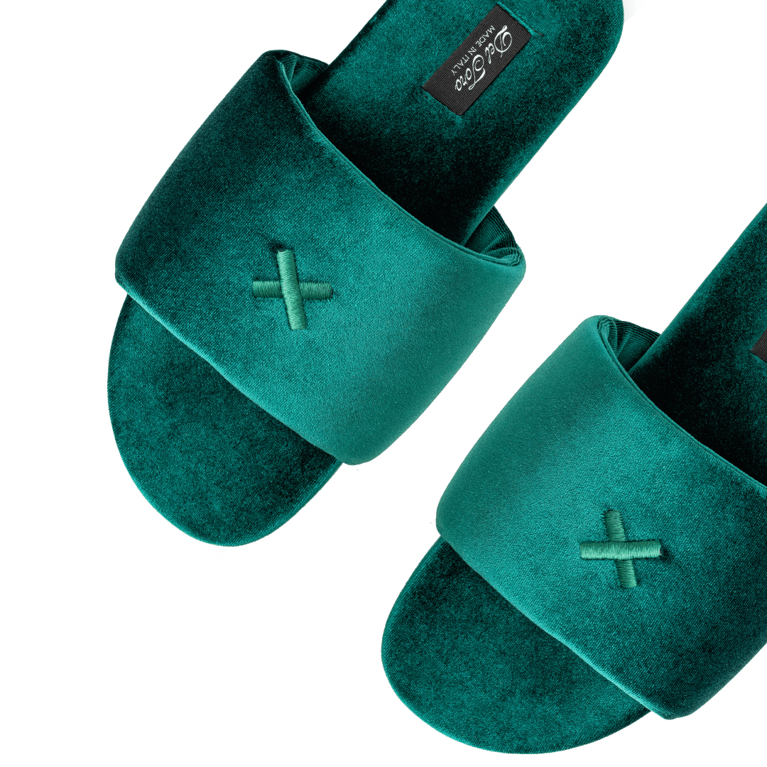 Men's Emerald Velvet House Slide Men's Footwear by Del Toro Shoes – Don't Panic Shoes
