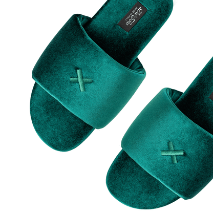 Men's Emerald Velvet House Slide Men's Footwear by Del Toro Shoes – Don't Panic Shoes