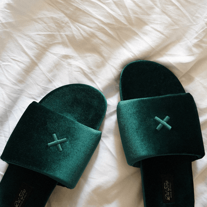 Men's Emerald Velvet House Slide Men's Footwear by Del Toro Shoes – Don't Panic Shoes