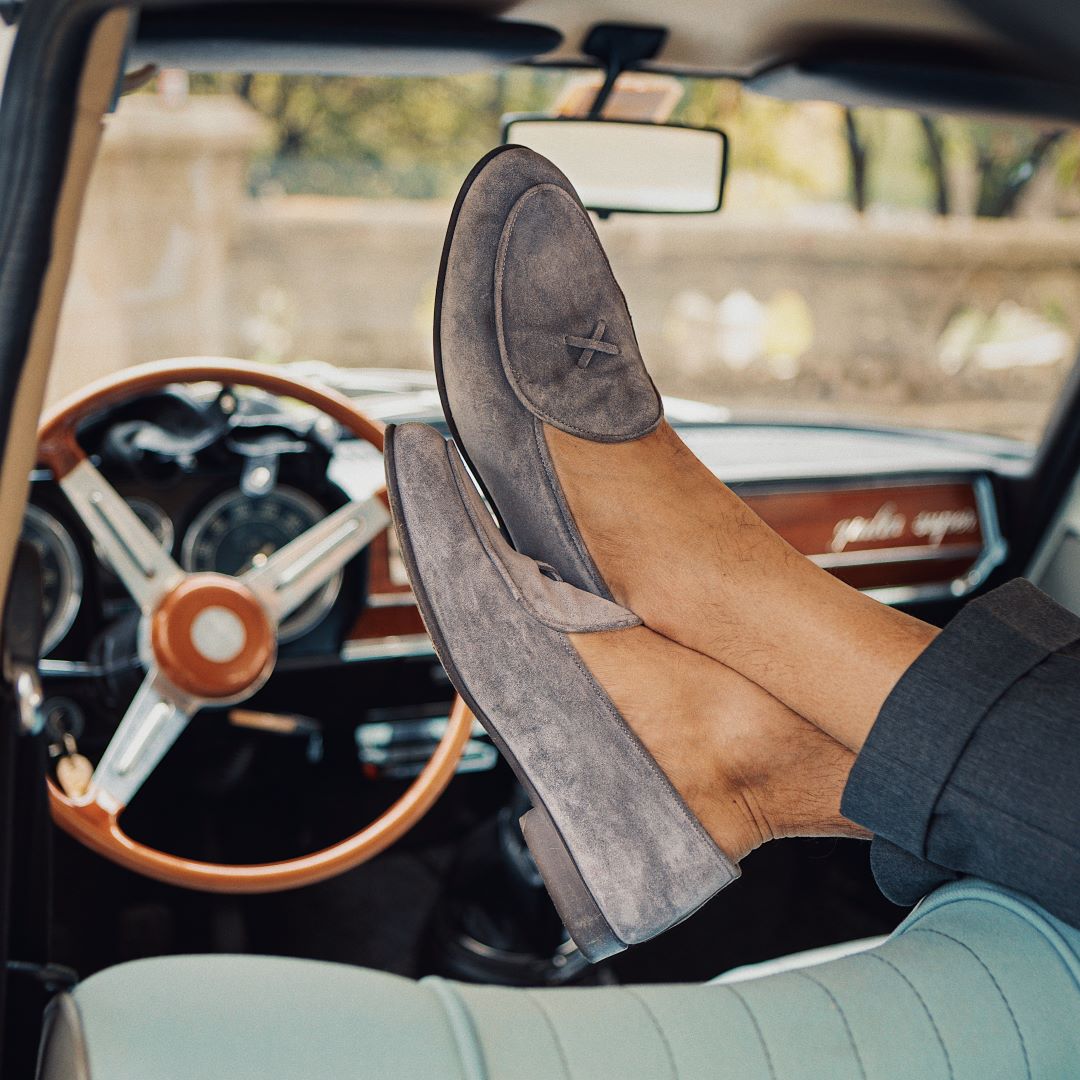 Men's Grigio Suede Milano Loafer Men's Footwear by Del Toro Shoes – Don't Panic Shoes