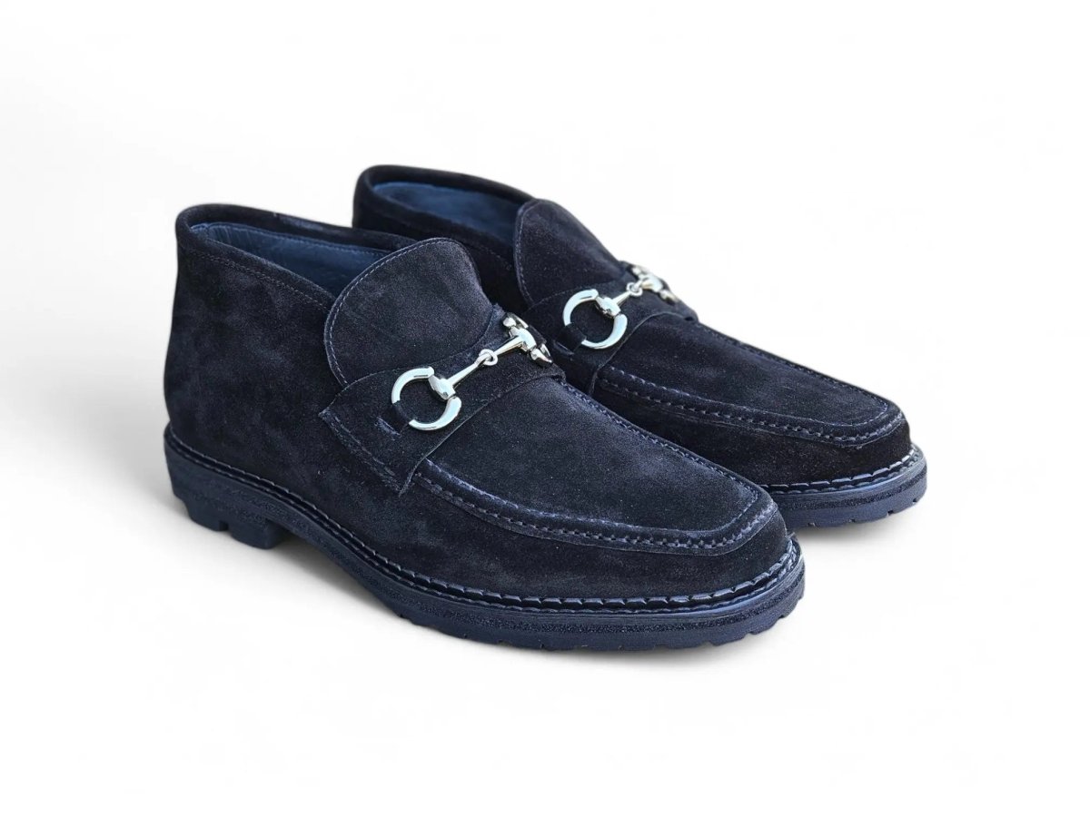 Men's Horsebit Suede Ankle Boot Classic Style And Comfort Shoes by Carrucci Shoes – Don't Panic Shoes