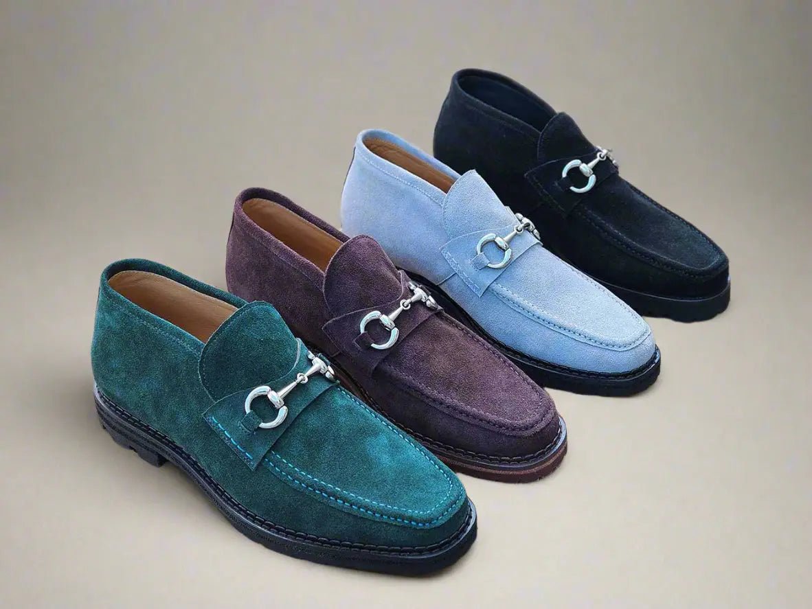 Men's Horsebit Suede Ankle Boot Classic Style And Comfort Shoes by Carrucci Shoes – Don't Panic Shoes