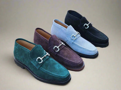 Men's Horsebit Suede Ankle Boot Classic Style And Comfort Shoes by Carrucci Shoes – Don't Panic Shoes