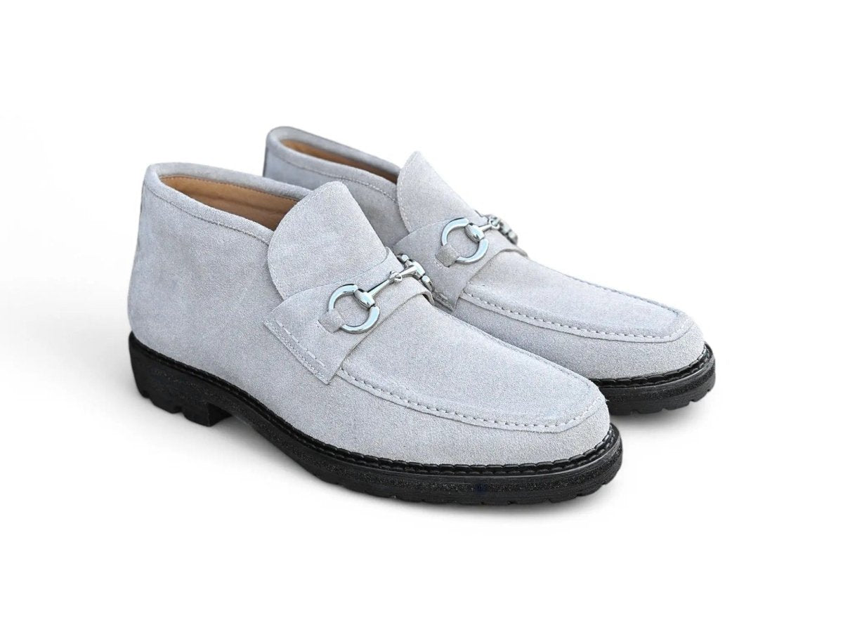 Men's Horsebit Suede Ankle Boot Classic Style And Comfort Shoes by Carrucci Shoes – Don't Panic Shoes