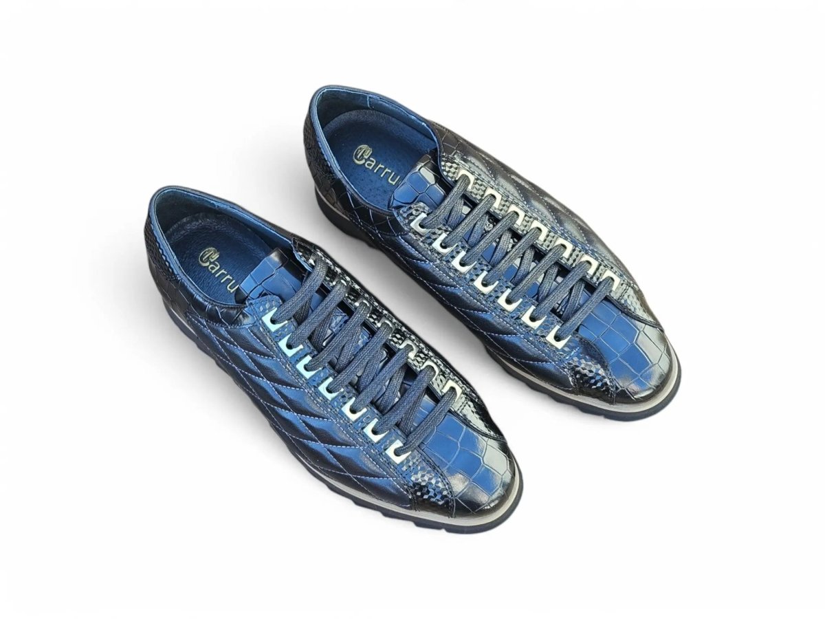 Men’S Luxury Quilted Leather Sneaker Crocodile Ks62 Sneakers by Carrucci Shoes – Don't Panic Shoes