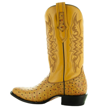 Men's Mantequilla Ostrich Print Cowboy Boots (H7002) Cowboy Boots by Soto Boots – Don't Panic Shoes