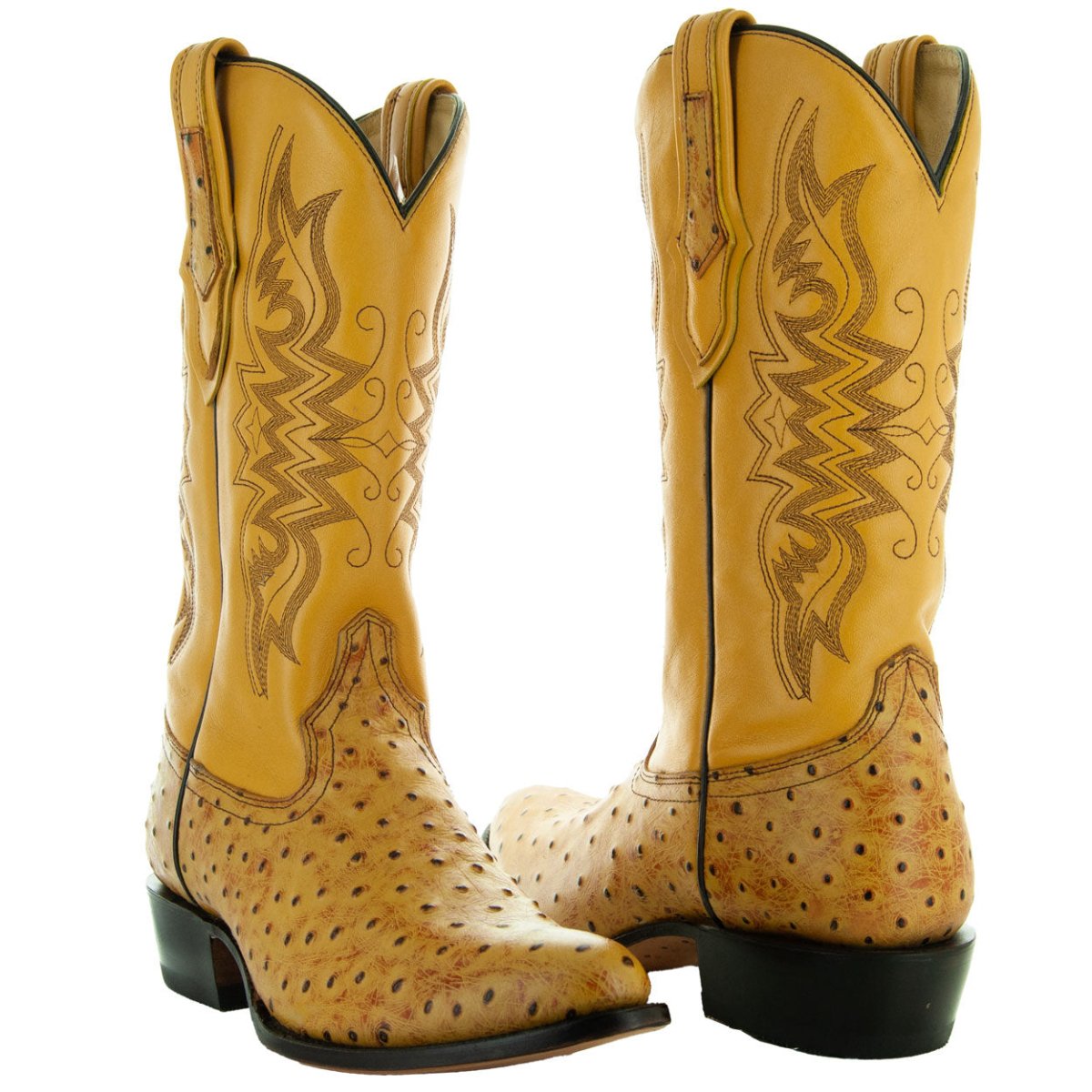 Men's Mantequilla Ostrich Print Cowboy Boots (H7002) Cowboy Boots by Soto Boots – Don't Panic Shoes