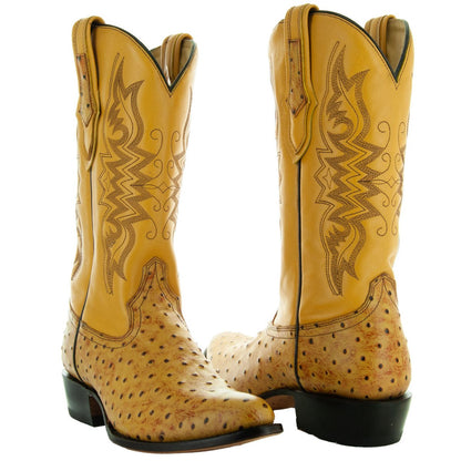 Men's Mantequilla Ostrich Print Cowboy Boots (H7002) Cowboy Boots by Soto Boots – Don't Panic Shoes
