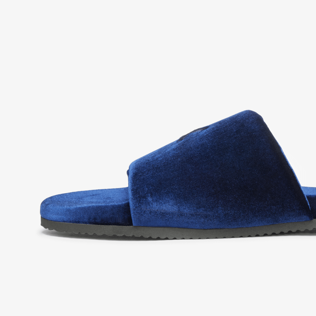 Men's Midnight Navy Velvet House Slide Men's Footwear by Del Toro Shoes – Don't Panic Shoes