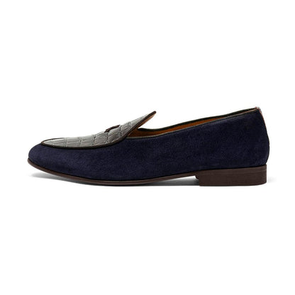 Men's Navy Croc Milano Loafer Men's Footwear by Del Toro Shoes – Don't Panic Shoes