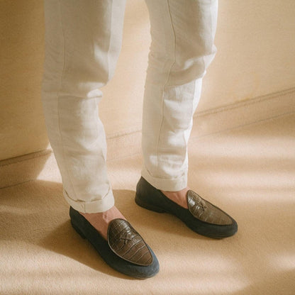 Men's Navy Croc Milano Loafer Men's Footwear by Del Toro Shoes – Don't Panic Shoes