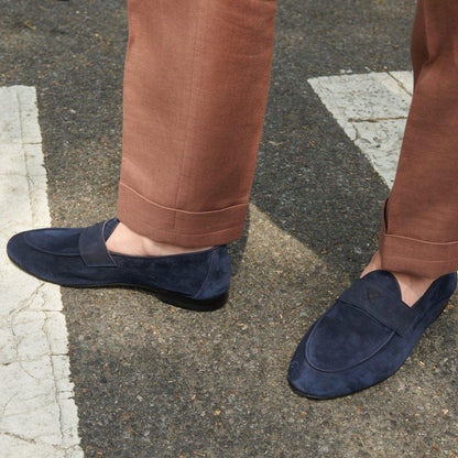 Men's Navy Suede Centesimo Men's Footwear by Del Toro Shoes – Don't Panic Shoes