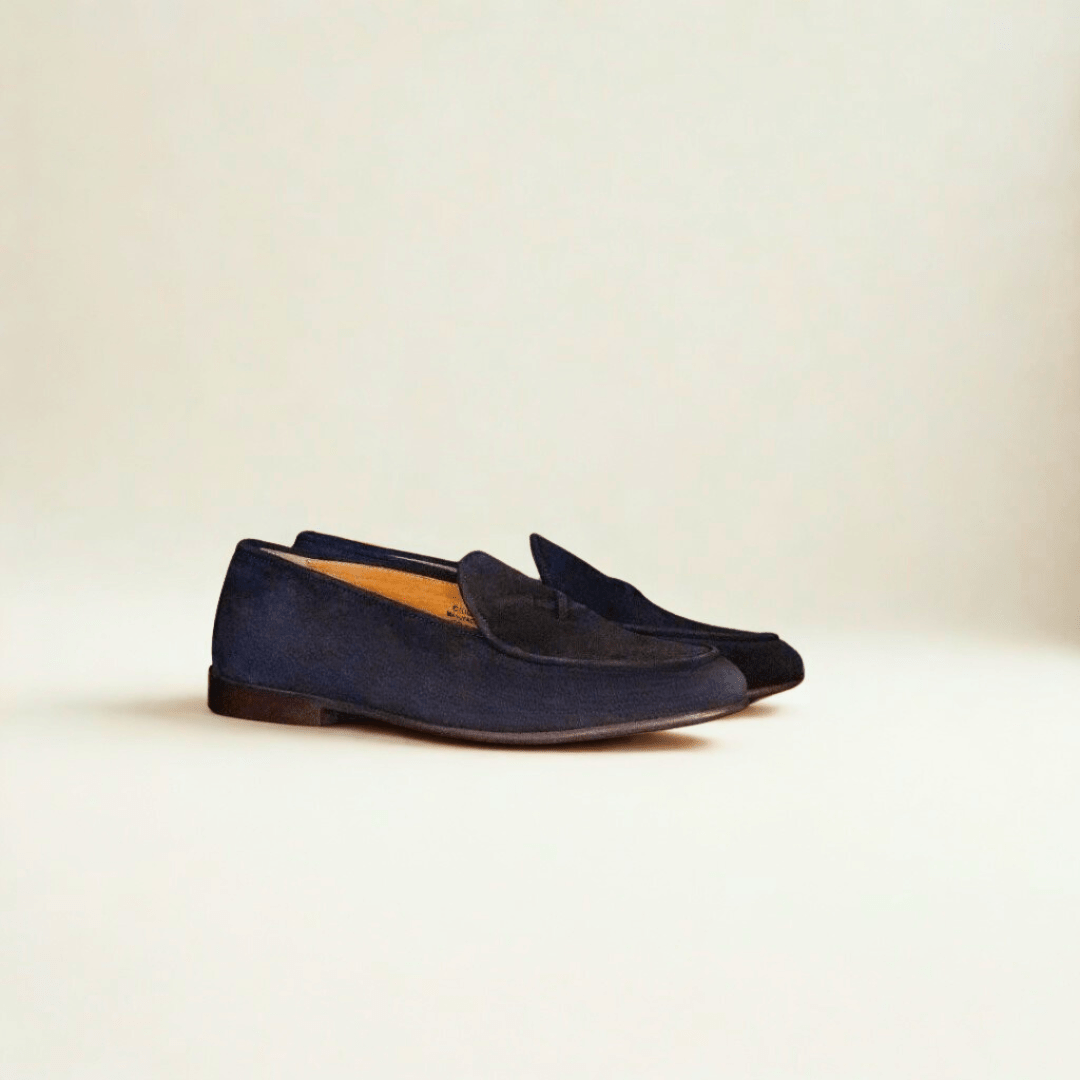 Men's Navy Suede Milano Loafer Men's Footwear by Del Toro Shoes – Don't Panic Shoes