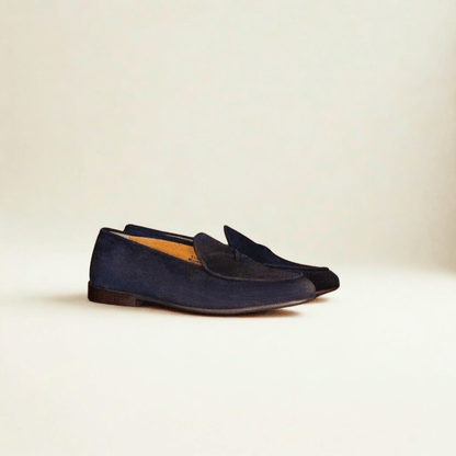 Men's Navy Suede Milano Loafer Men's Footwear by Del Toro Shoes – Don't Panic Shoes