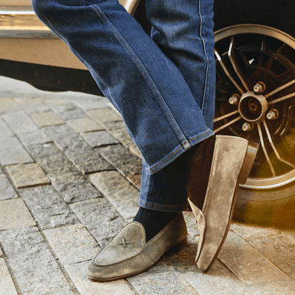 Men's Olive Grey Suede Milano Loafer Men's Footwear by Del Toro Shoes – Don't Panic Shoes