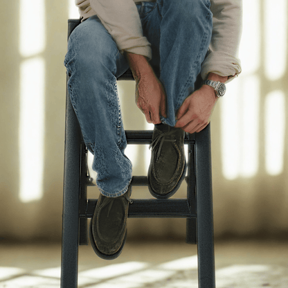 Men's Olive Suede Tuscan Moc Boot Men's Footwear by Del Toro Shoes – Don't Panic Shoes