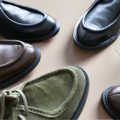 Men's Olive Suede Tuscan Moc Boot Men's Footwear by Del Toro Shoes – Don't Panic Shoes