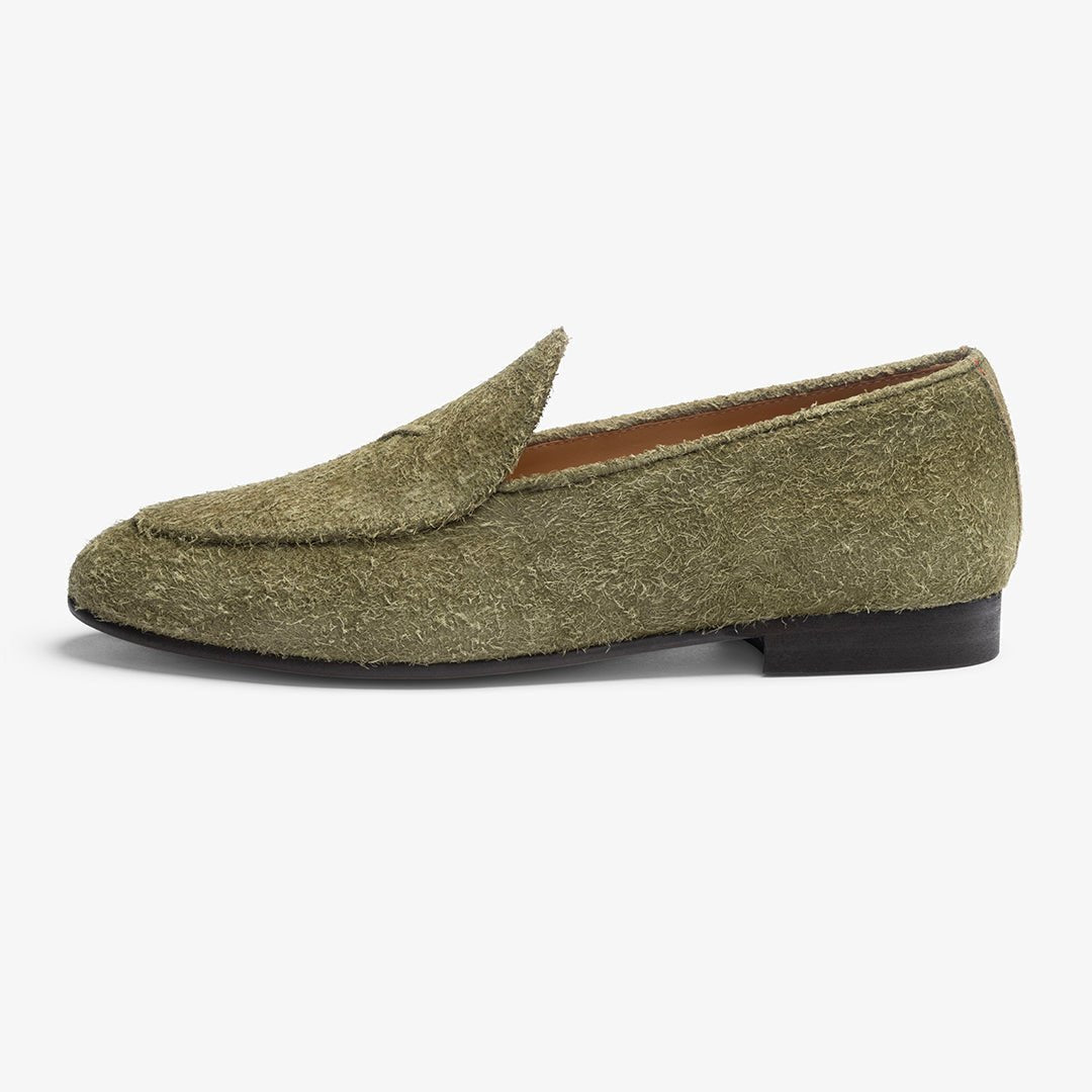 Men's Olive Textured Suede Milano Loafer Men's Footwear by Del Toro Shoes – Don't Panic Shoes