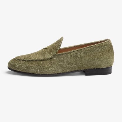 Men's Olive Textured Suede Milano Loafer Men's Footwear by Del Toro Shoes – Don't Panic Shoes