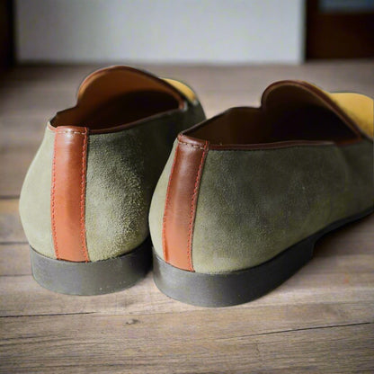 Men's Olive Textured Tan Milano Loafer Men's Footwear by Del Toro Shoes – Don't Panic Shoes