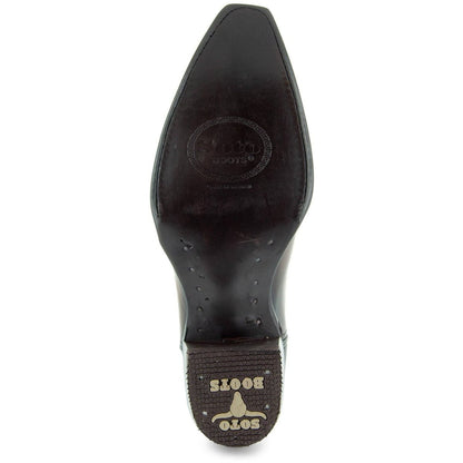 Men's Snip Toe Cowboy Boots Burnished Brown (H50030) Cowboy Boots by Soto Boots – Don't Panic Shoes