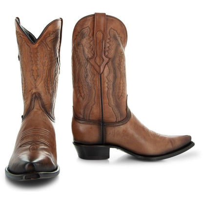 Men's Snip Toe Cowboy Boots Tan (H50030) | Soto Boots Cowboy Boots by Soto Boots – Don't Panic Shoes