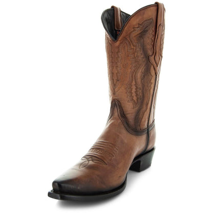 Men's Snip Toe Cowboy Boots Tan (H50030) | Soto Boots Cowboy Boots by Soto Boots – Don't Panic Shoes