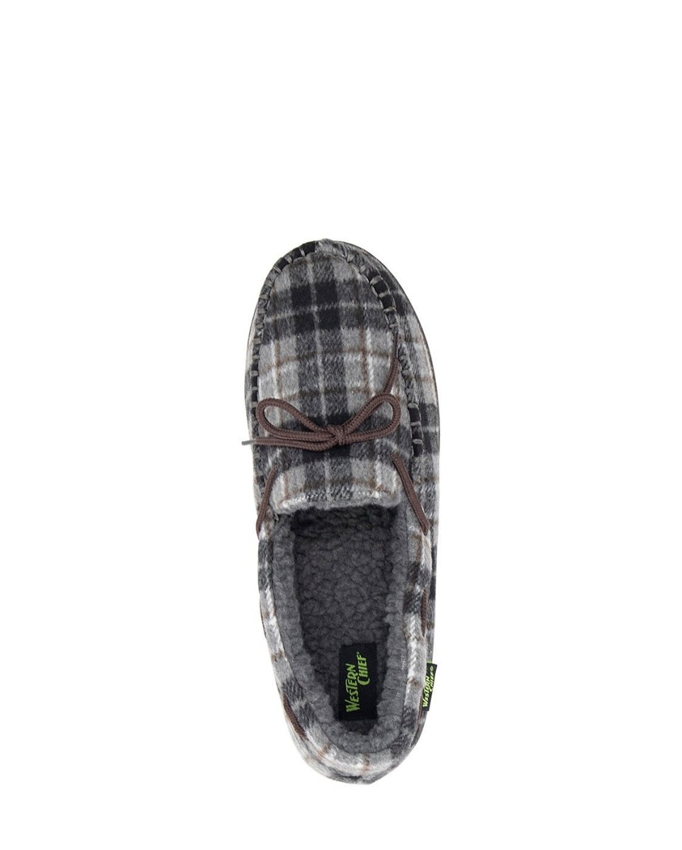 Men's Sumner Plaid Slipper - Gray Slippers by Western Chief Men's – Don't Panic Shoes
