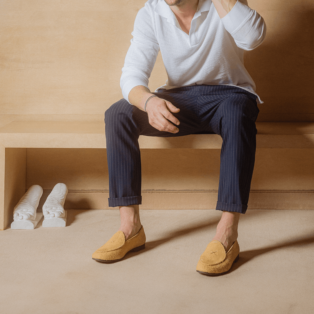 Men's Tan Textured Suede Milano Loafer Men's Footwear by Del Toro Shoes – Don't Panic Shoes